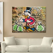 

Alec graffiti cartoon Money Pop art animal duck quadro caudros decoracion wall art pictures for living room Posters and prints