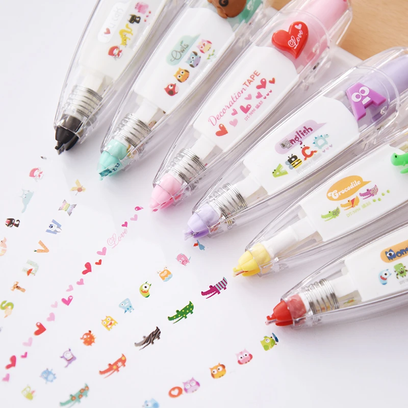 

cartoon owl animals press type maksing tape Sticker DIY decoration scarpbooking planner Album sticker stationery school supplies