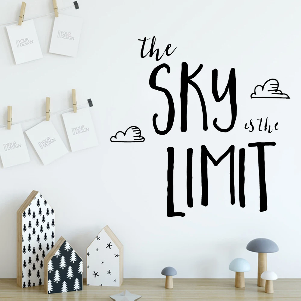 

XL sky limit Art Sticker Waterproof Wall Stickers For Living Room Bedroom Nordic Style Home Decoration