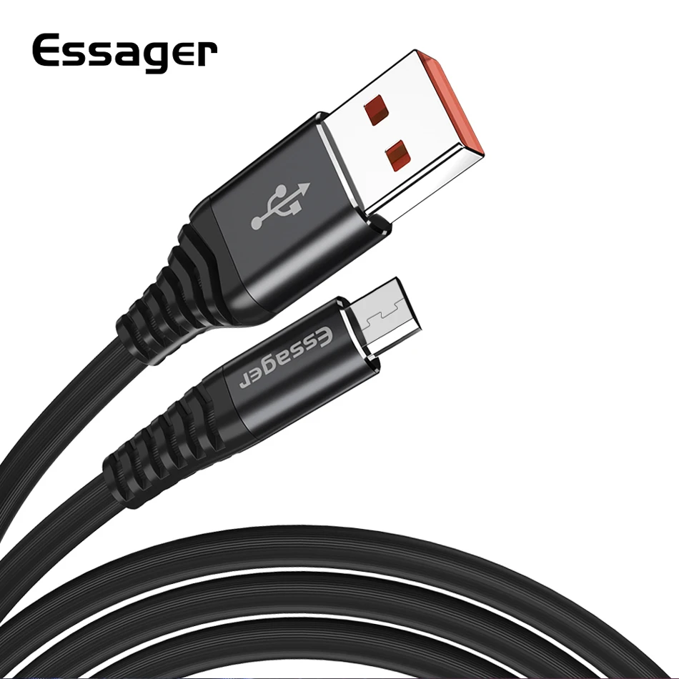 Кабель Micro USB, Essager 2.4A провод для быстрого заряда данных Microusb зарядное устройство для Xiaomi Redmi Note 5 samsung huawei кабели для мобильных телефонов