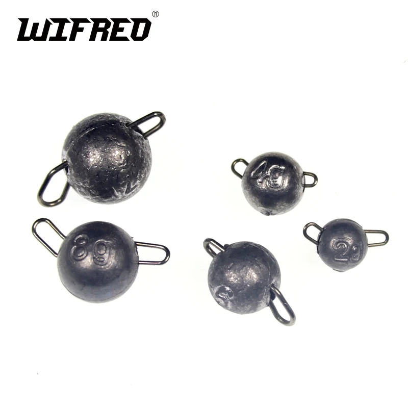 

Wifreo 50PCS Ear Ball Lead Wight for Worm Hook Weight for Jig Fishing Hook Terminal Tackle Bass Fishing Saltwater Fishing