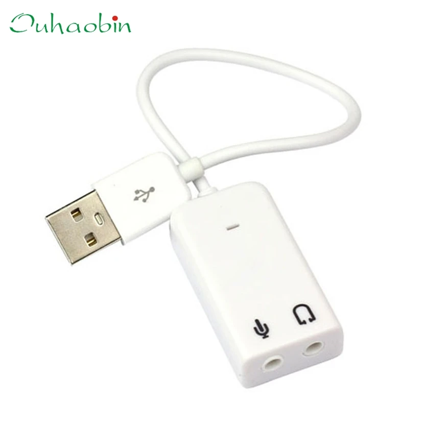 

Ouhaobin Audio USB Sound Card USB Audio 3D USB 2.0 Virtual 7.1 Channel Audio Sound Card Adapter For Laptop PC WIN 7