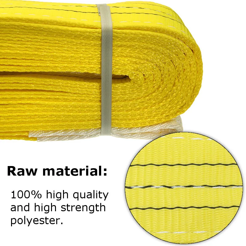 Подъёмный строп тянуть ремень 3 тонн крепкий и прочный ремень из полиэстера с двойной петлей вокруг глаз Industrial 2/3/4/5/6/8/10m опционально