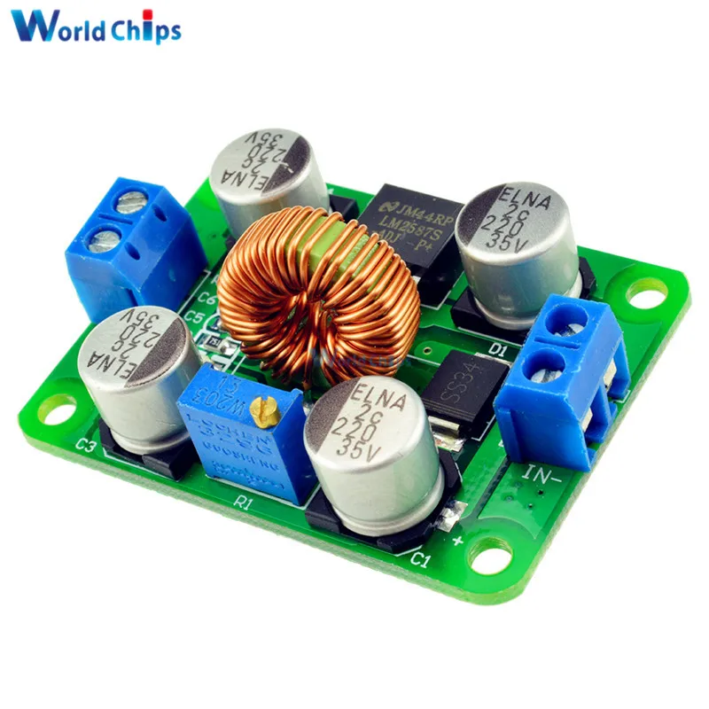 

LM2587 DC-DC 3.5V-30V To 4V-40V Step Up Power Supply Module Adjustable 5A Boost Converter Voltage Regulator Board For Arduino