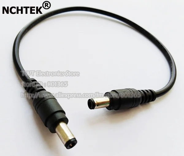 NCHTEK DC Plug Connector Double Ends 5.5x2.5mm Power Cord,DC Plug Male