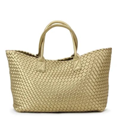 QIAOBAO кошелек, Подарочная сумка, брендовая качественная кожаная женская сумка, сумка-мессенджер, винтажная Большая вместительная тканевая сумка ручной работы - Цвет: Gold