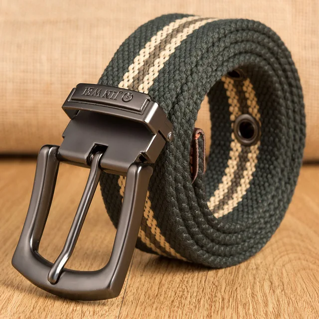 Modis Ceinture Homme мужской ремень Harajuku холщовые ремни elastissche Riem повседневные мужские джинсы kemer съемные пряжки Ремни Поясной Ремень - Цвет: green stripes