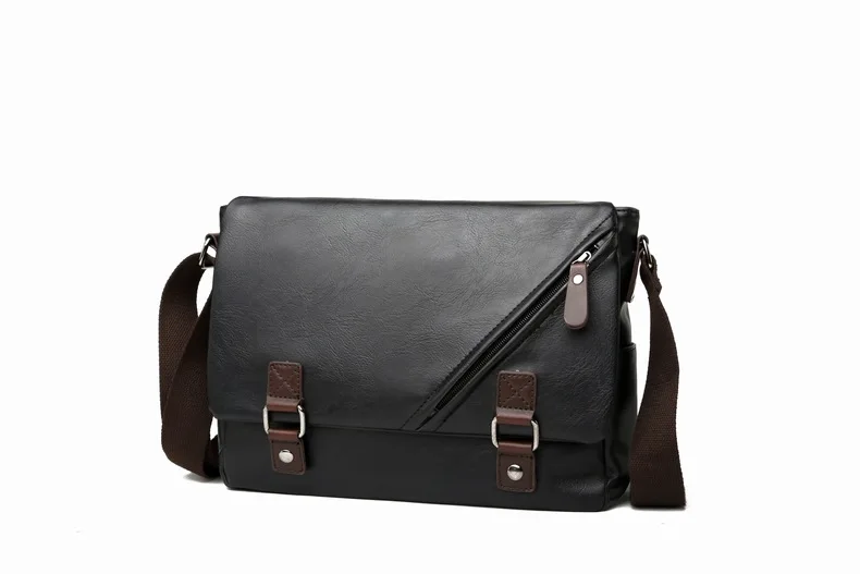 MJ Men's Bags Vintage PU Leather Male Messenger Bag High Quality Leather Crossbody Flap Bag Versatile Shoulder Handbag for Men (27)