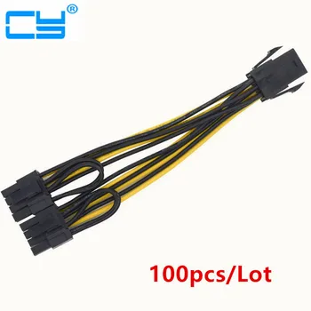 

100pcs/Lot Molex 6pin PCI Express to 2 x PCIe 8 (6+2) pin Motherboard Graphics Video Card PCI-e GPU VGA Splitter Hub Power Cable