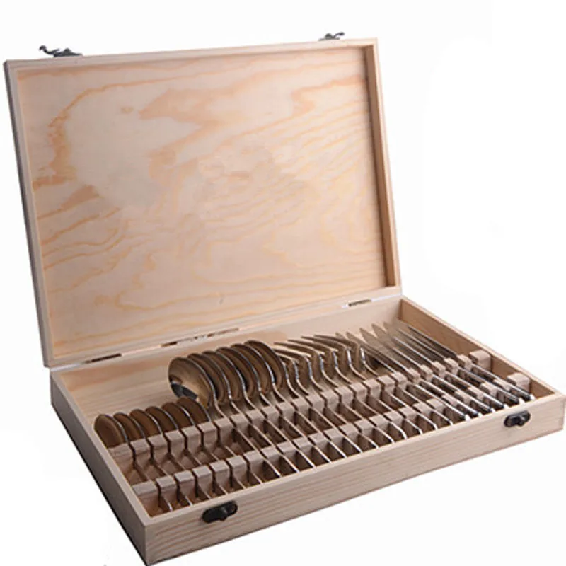 

Free shipping 24pcs/set Cutlery Set Tableware 304 Stainless Steel Western Dinnerware Kitchen Tool Practical Gift