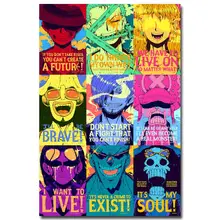 Affiche en tissu de soie avec dessin animé Strong World, 12x18 24x36 pouces, singe D Luffy Zorro ACE, images murales 001