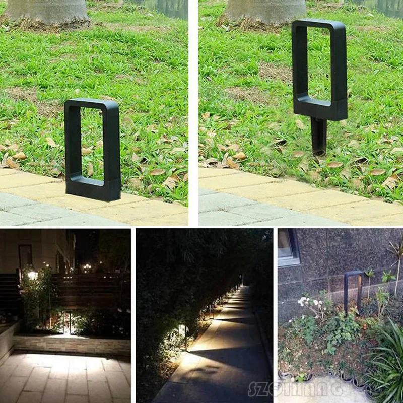 Square LED Bollard Lawn light for Landscape Garden Yard Square Outdoor Lighting 60cm led Road Path Decorative Lighting lawn lamp