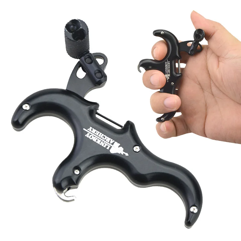 

Archery Finger Stainless Steel Release Aid Archery Caliper Release for Compound Bow Metal 3 Finger Grip Aids Hand Held Release