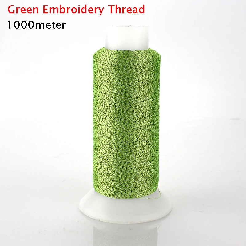 

Green Silver Reflective Embroidery Thread Twist Yarn For Embroidering Machine 1000meter/roll