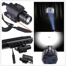 2in1 Тактический CREE светодиодный фонарик свет красный лазерный прицел+ оружейный фонарь для пушка для Glock 17 19 22 20 23 31 37
