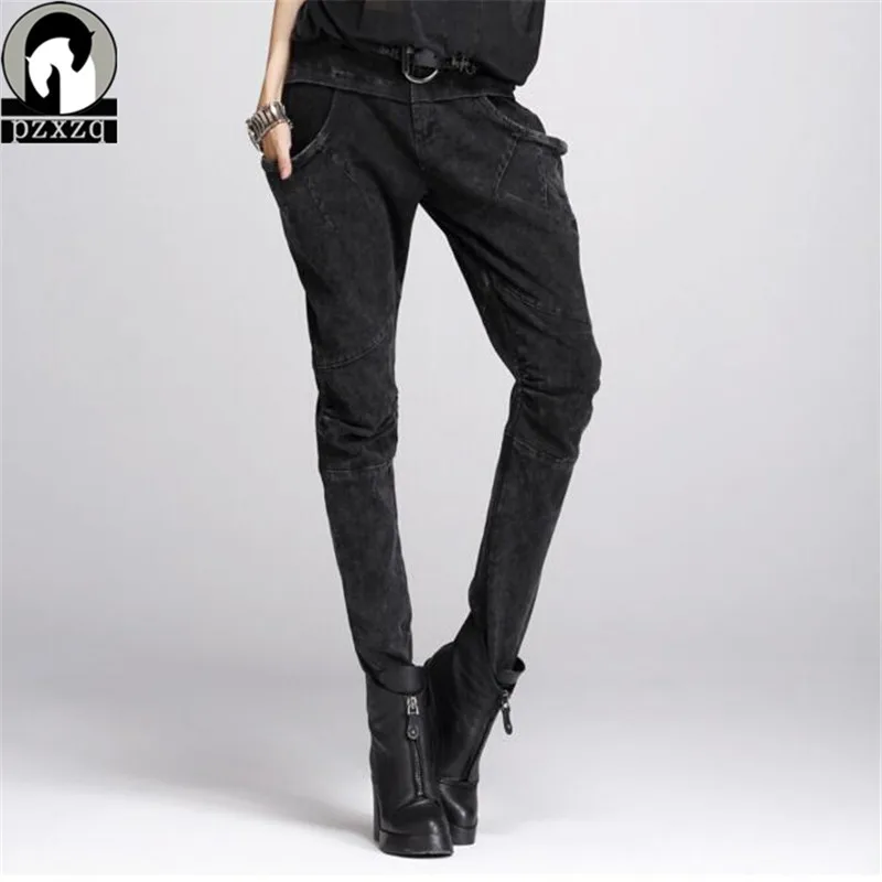 2015 Новый брюки женские european style Большие карманы jeans шаровары штаны женские Сексуальные большие ярдов женские штаны Корейская версия строчки женские спортивные брюки Хип-Хоп джинсовый комбинезон - изображение