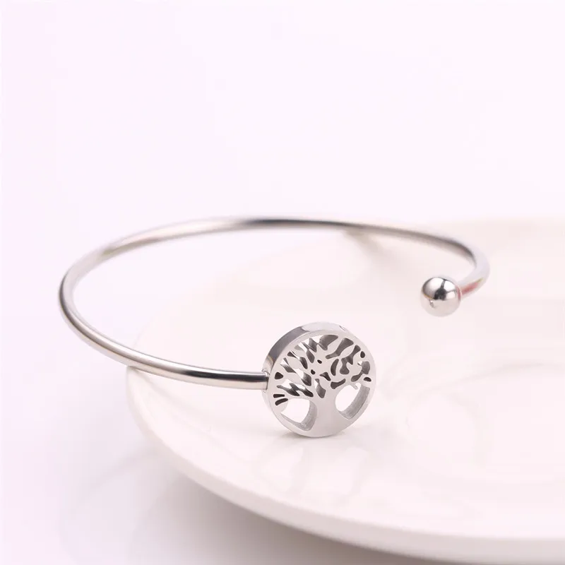 

Luxury Tree of life Bracelet&Bangles Stainless Steel Charms Bracelet For Women Fashion Jewelry Gift