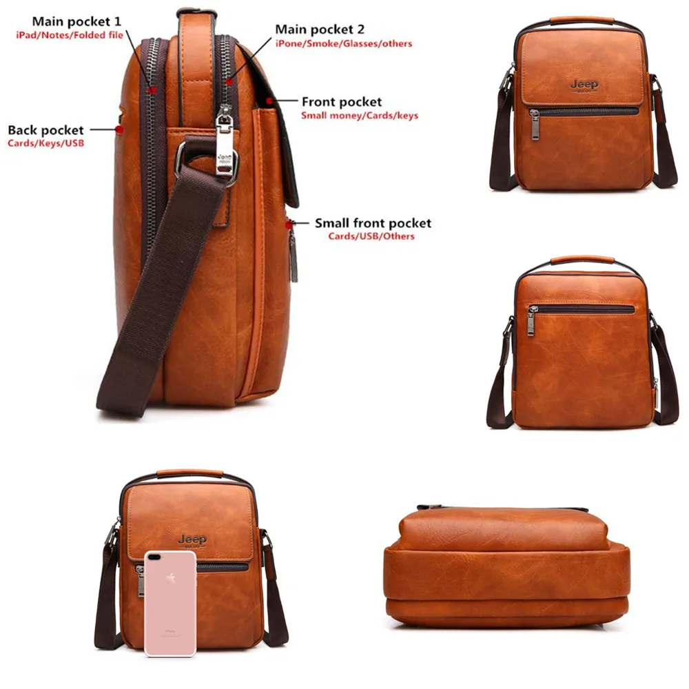 كبيرة قدرة الرجل حقائب كتف جيب العلامة التجارية رجل سبليت جلدية Crossbody حقيبة ساعي عالية الجودة الأعمال حمل أكياس لباد