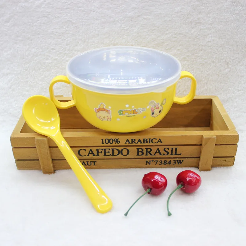 Cute Stainless Steel  Baby Bowl Food Container Children Tableware Dinner Eating Set  (5)