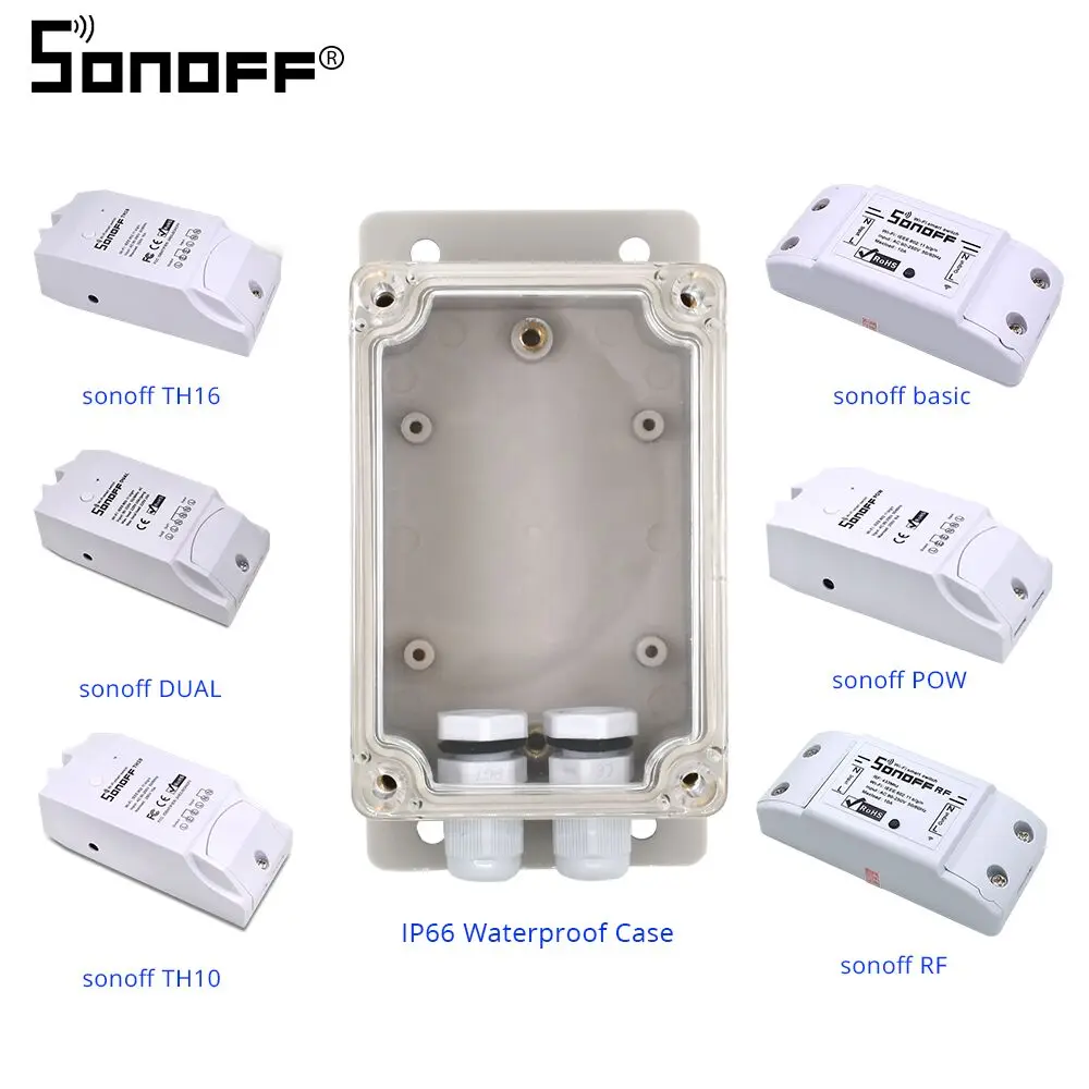 SONOFF Basic RF TH16 TH10 POW двойной Wi Fi переключатель Ip66 водонепроницаемый чехол