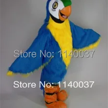 Талисман длинные волосы синий макоу талисман костюм Взрослый размер птицы представление реклама Mascotte наряд костюм кунг-фу панды