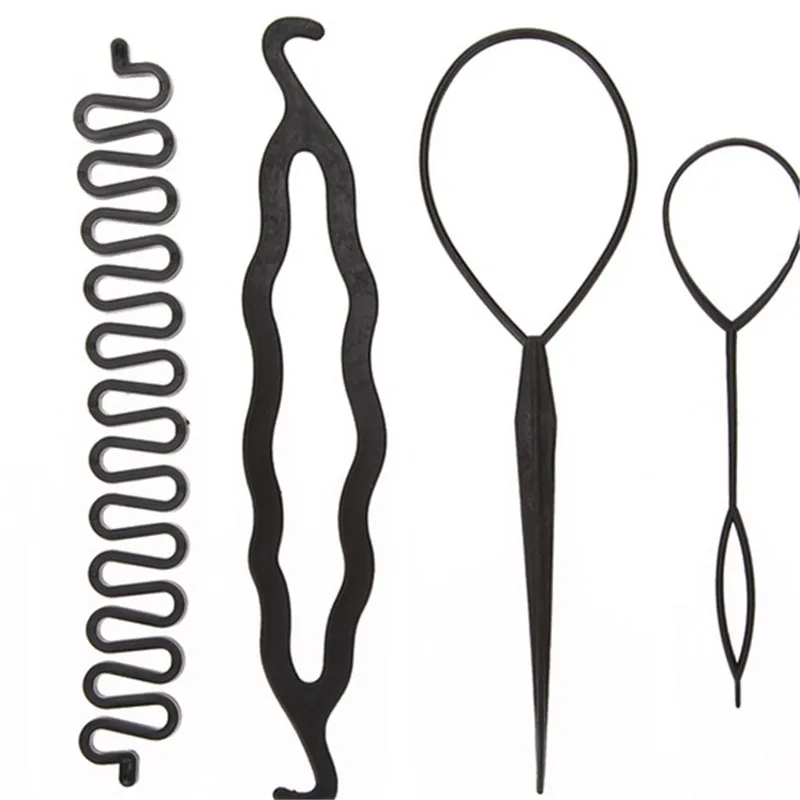 New Arrival 4pcs/set Magic Hair Braiding Twist Curler Set Hairpin Holding Braiders Pull Hair Ponytail DIY Tool Styling Tool Kit New Arrival 4pcs/set Magic Hair Braiding Twist Curler Set Hairpin Holding Braiders Pull Hair Ponytail DIY Tool Styling Tool Kit