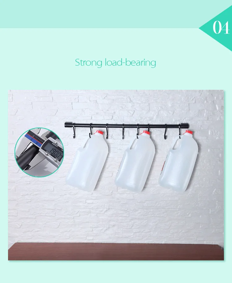 Aluminum, Pot and Pan Hanging Rack KAIYING Kitchen Utensil Rack with Removable S Hooks Wall Mounted Kitchen Utensil Rail Organizer Rod Hooks for Mugs Pot & Pan Racks Black-5 Hooks Aluminum, Pot and Pan Hanging Rack KAIYING Kitchen Utensil Rack with Removable S Hooks Wall Mounted Kitchen Utensil Rail Organizer Rod Hooks for Mugs Pot & Pan Racks Black-5 Hooks