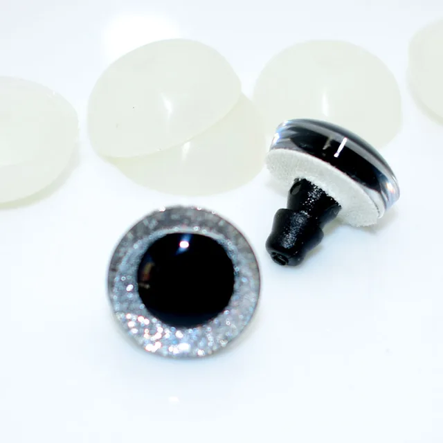 10sets 12/16/18/20/25mm Clear Trapezoid Plastic Safety Toy Eye + glitter Nonwovens for Teddy Bear Stuffed Toys Puppet Dolls Eye 6