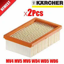 2 unids/lote KARCHER filtro para KARCHER MV4 MV5 MV6 WD4 WD5 WD6 mojado y seco piezas de recambio de aspiradora #2.863-005,0 filtros hepa