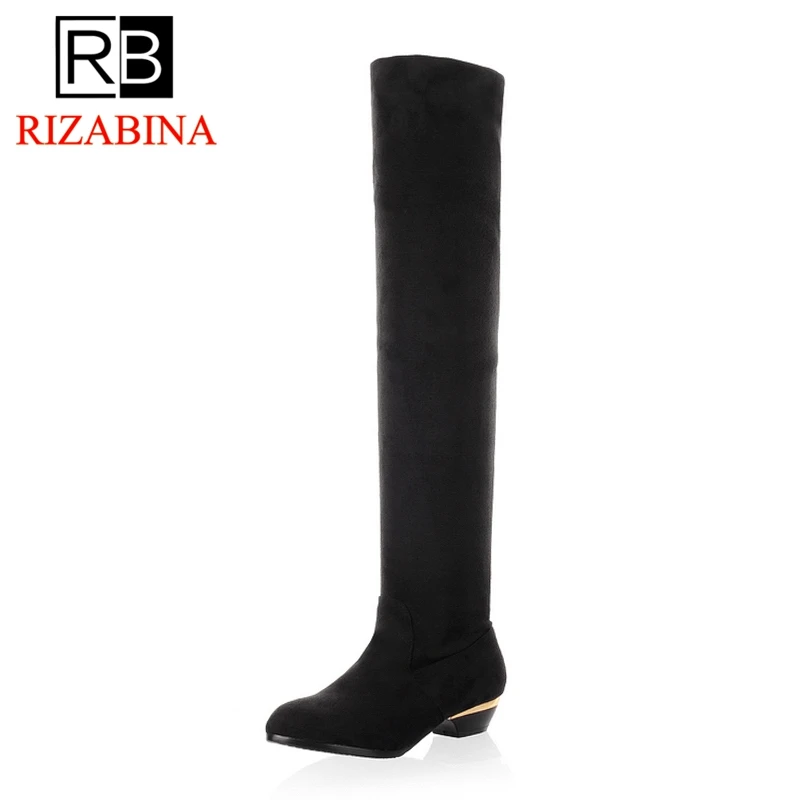 RizaBina/размеры 34-43 женские ботинки на 4 вида цветов зимние высокие сапоги до бедра