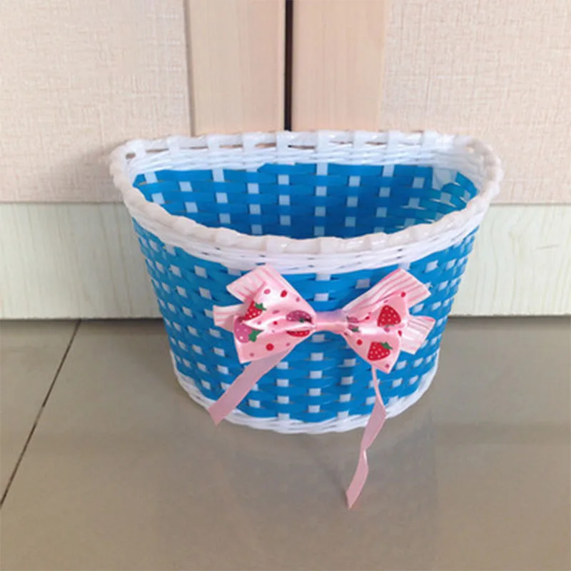 Clearance Bicycle Basket Front Bag Rear Hanging Basket Panniers Bike Bowknot Front Basket For Children Girl Gifts Cycling Accessories 3
