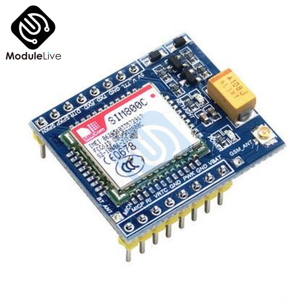 

SIM800C GSM GPRS Module 5V/3.3V TTL Development Board IPEX With Bluetooth And TTS For Arduino STM32 C51