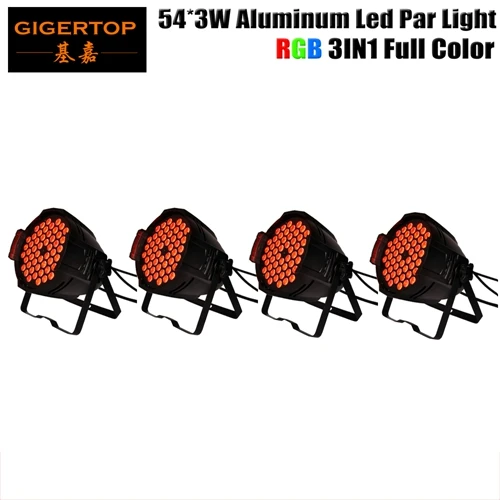 TIPTOP TP-P54B полный Цвет 54x3 W Алюминий Led Par света RGB 3IN1 Цвет смешивания бесшумный охлаждающий вентилятор Алюминий кронштейн противоударный чехол - Цвет: 4