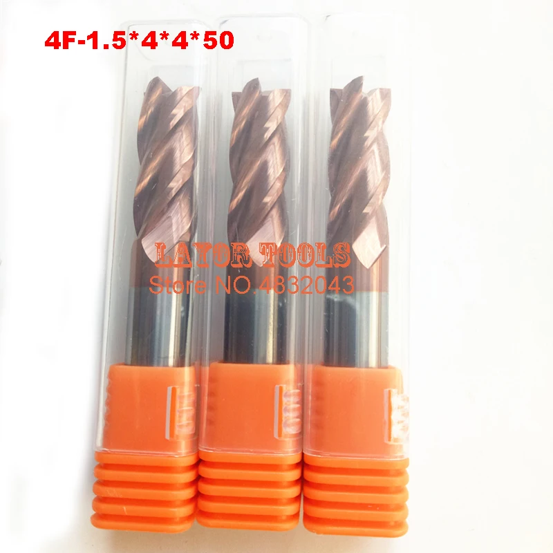 

4F-1.5 HRC60,carbide Square Flatted End Mills coating:nano 4 flute diameter 1.5 mm, The Lather,boring Bar,cnc,machine