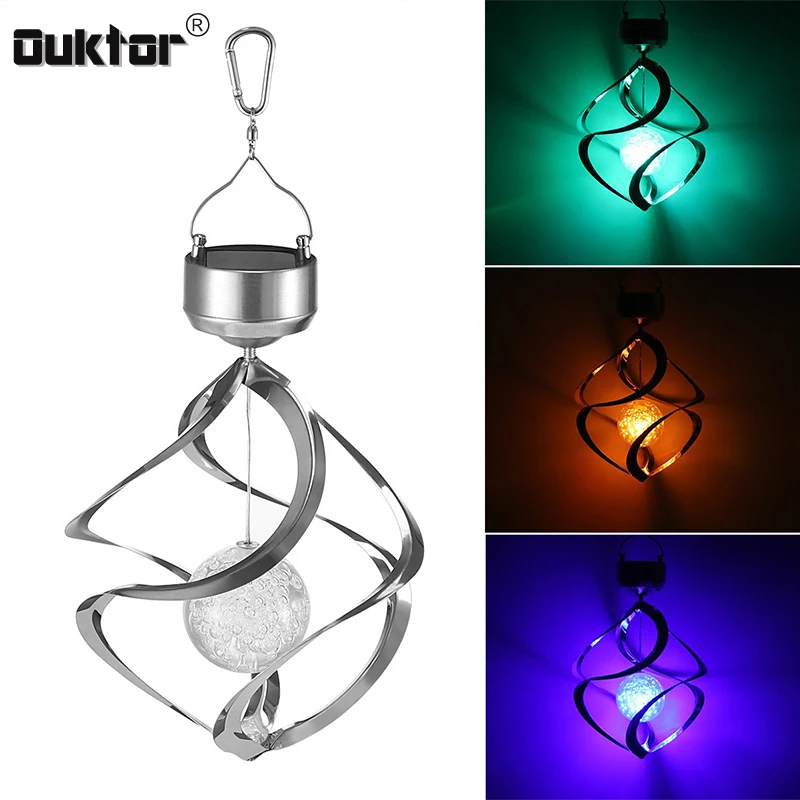 

LED Solar Power Lights Wind Spinner LED Lamp Outdoor Hanging Wind Chime Light for Home Garden Lighting Decoration