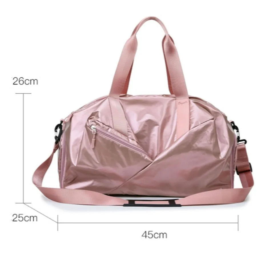  2019 Waterproof Luggage Shoulder Bag Sports Double Zipper Travel Duffle Bag For Women Nylon Trainin - 33022389170
