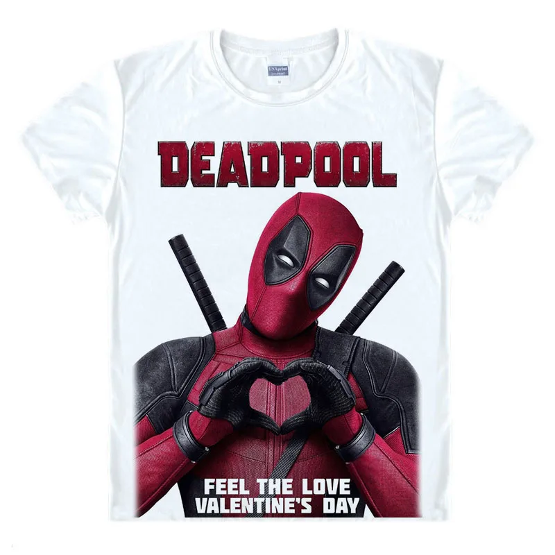 

Deadpool 2018 Summer Casual Man T Shirt New Deadpool 2 The Movie Marvel Men's White T-Shirt Women boy love Valentine's Day Tee