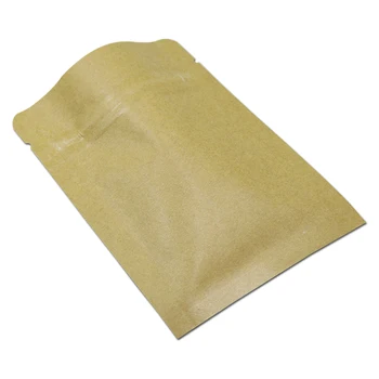 

Resealable Zipper Kraft Paper Bags Heat Sealing Zip Lock Aluminum Mylar Foil Packing Pouches for Snack Dried Fruits Storage Bag