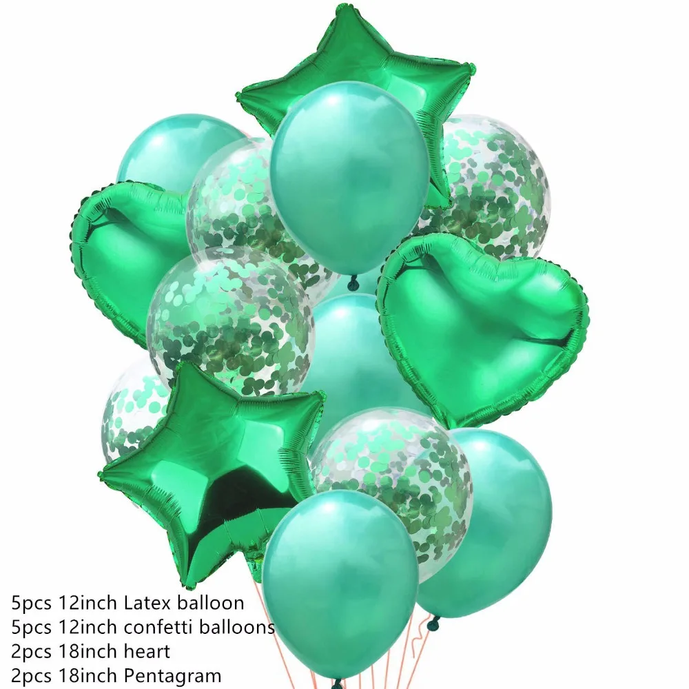 14 шт./компл. конфетти латексные воздушные шары блесток пентаграмма сердце фольги баллоны день рождения, детский душ юбилей Свадебные вечерние украшения