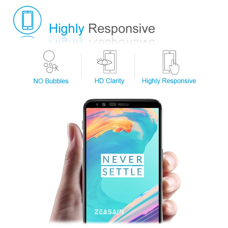 ZEASAIN 2.5D полное покрытие экрана протектор Закаленное стекло для OnePlus 5 T OnePlus5T One Plus 5 T 9H стекло защитная пленка