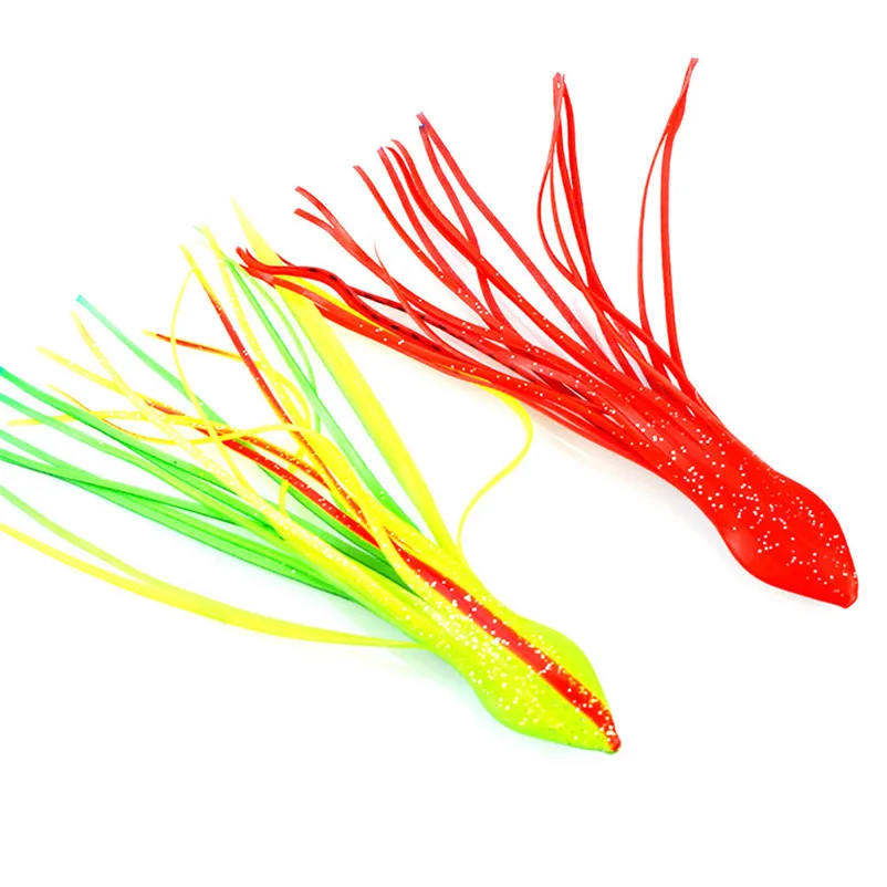 Fishing lure soft 1xOctopus Squid Skirt red green Lures Bait Hoochies Saltwater Fishing Accessories Lures pescaria #4S03 (2)