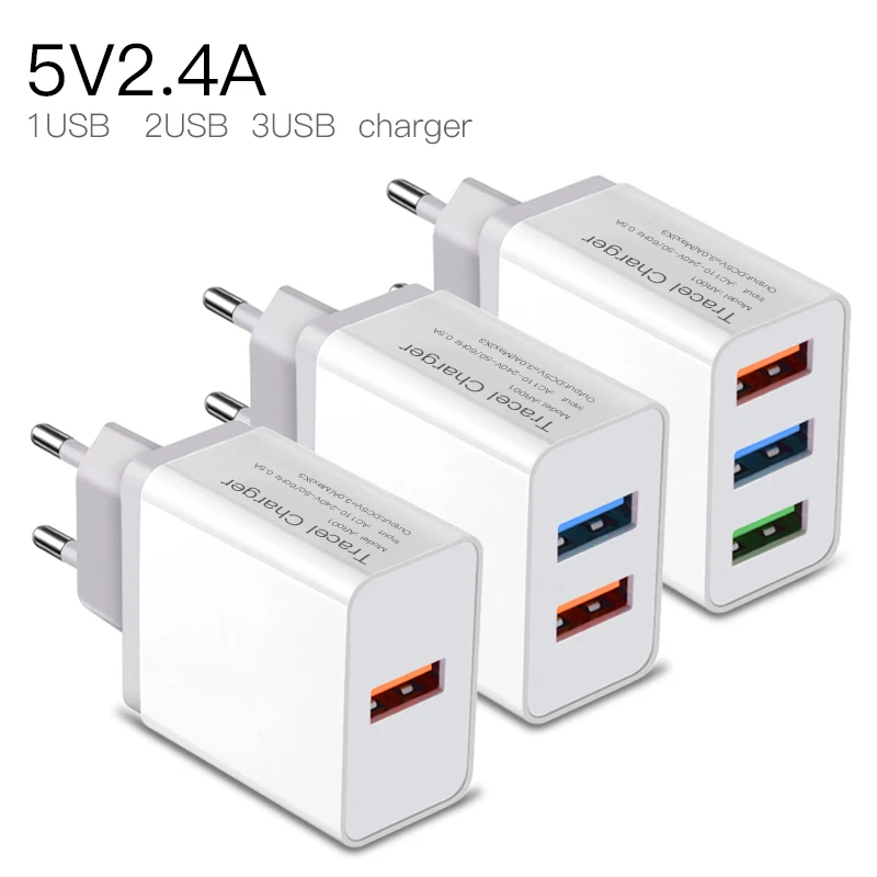 

1 2 3 Ports Quick Charger QC 3.0 USB Phone Fast Charger EU US Plug Mobile Phone Charger For iphone For Samsung S8 S9 For Xiaomi