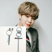 1 пара аксессуаров JIMIN серьги KPOP корейские модные серьги Bangtan ювелирные изделия для мальчиков мужская и женская серьга