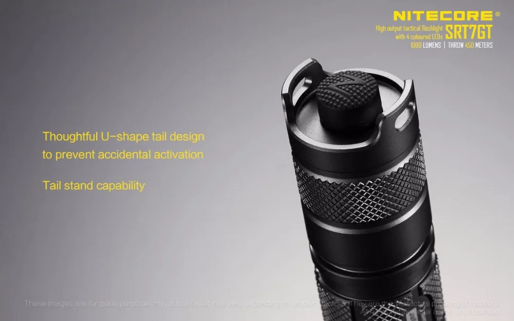 Nitecore SRT7GT XP-L Hi V3 красный зеленый синий УФ-Фонарик Макс 1000LM луч расстоянии 450 м тактический фонарь + 1 шт. 3400 мАч батареи