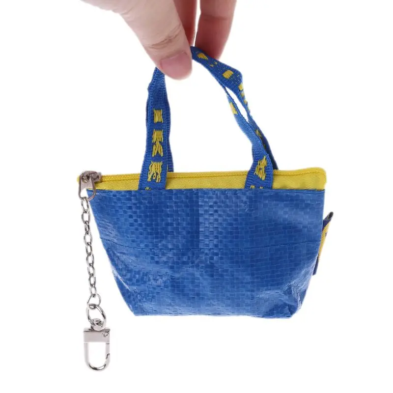 

Women Fashion Coin Purse Mini Wallet Money Pouch Keyring Card Holder Small Zip Bag Blue Color 10.5x7.5cm