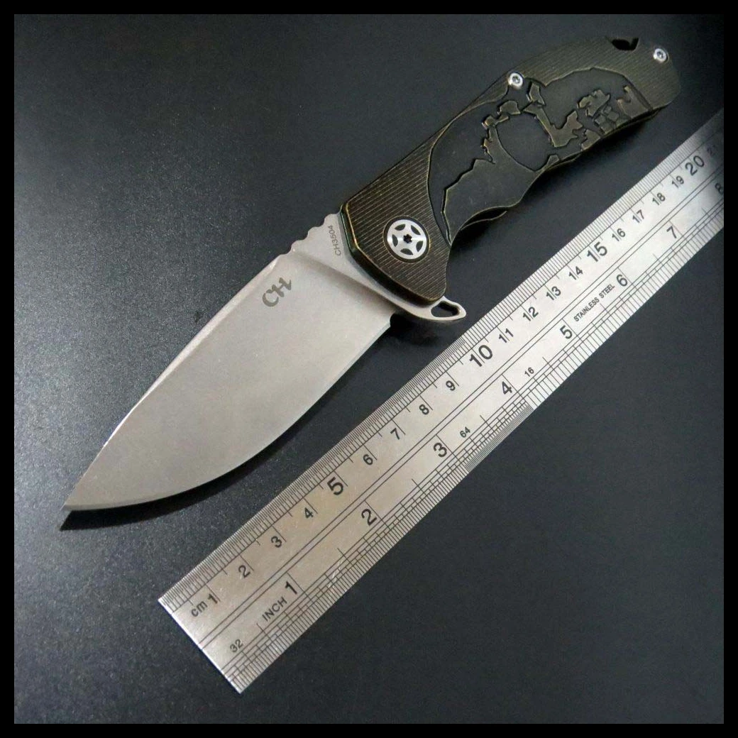 

ZZSQ High Quality CH 3504 Folding Knife S35VN Blade Steel Pocket Knife TC4 Titanium Handle Ball Bearing Camping Knife EDC Tool