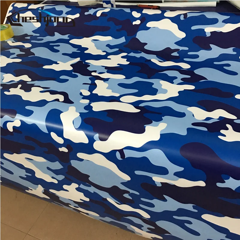 

Blue White Camo Vinyl Air Army Camouflage Printed Matte Finished Scooter Car Motorcycle Wrapping Vinyl Sheet Roll