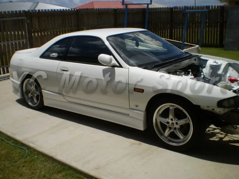 1995-1998 Nissan Skyline R33 GTS 2D M Sport Style Side Skirts FRP (8)