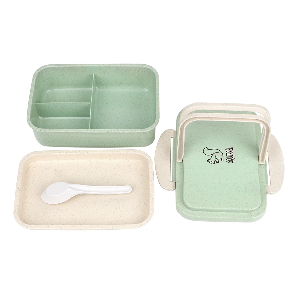 HOOMIN обеда пшеничной соломы посуда мультфильм порционная коробка Bento для хранения еды контейнер для хранения Портативный кухонные столовые приборы