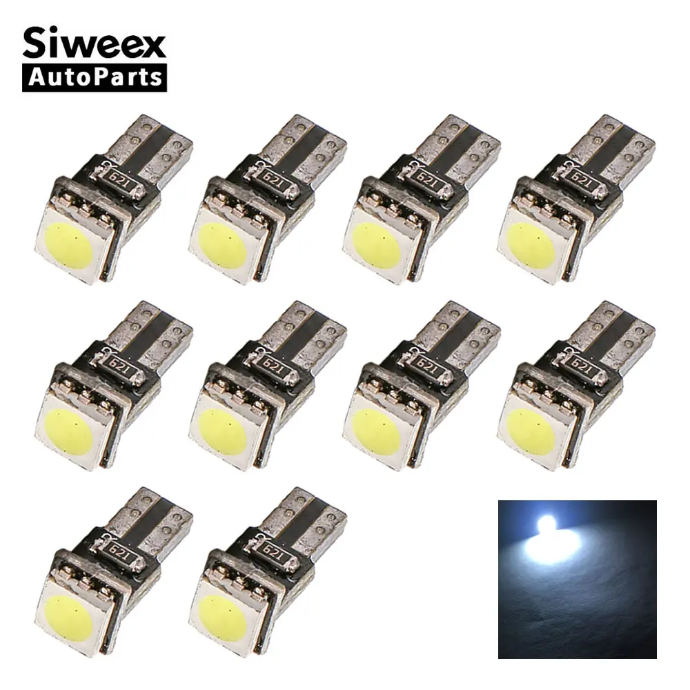 10X T5 5050 17 18 SMD 1 лампочки для номерного знака приборной панели лампа Canbus без ошибок